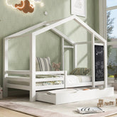 Bellemave® House Bed with Blackboard and Drawers, Two assembly Options - Bellemave